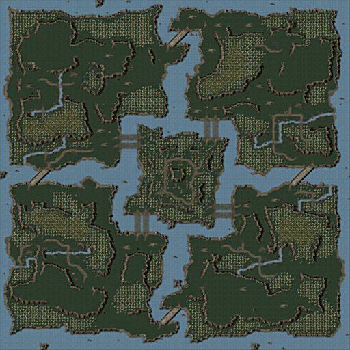 [High Resources]Fourway Mayhem - Balanced 4 Player Map