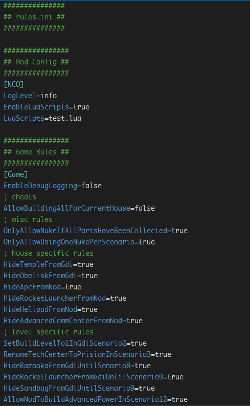 [TD] 🛠 NCO 🛠 (RULES.INI 📃 & Lua Scripting ⚙)