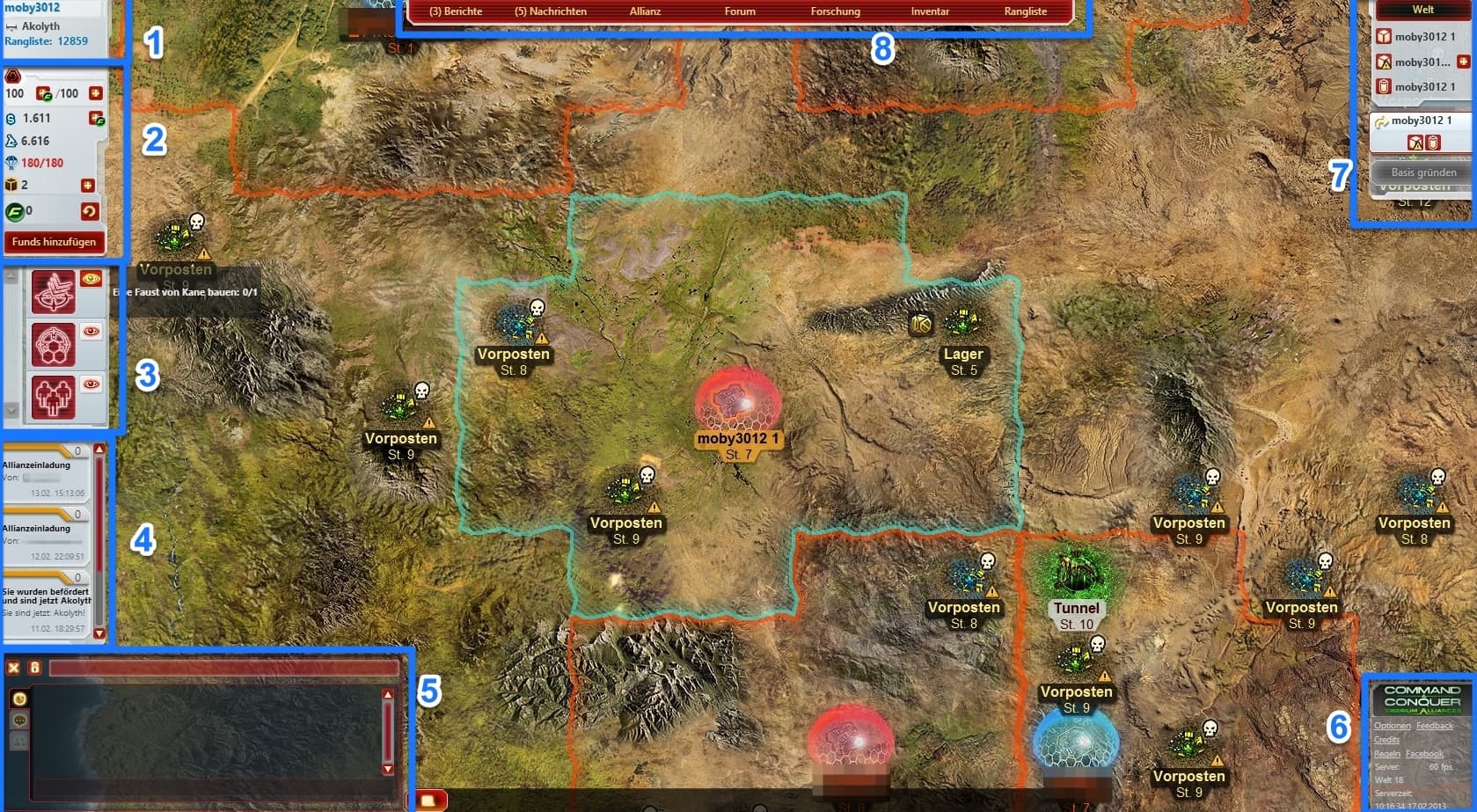 Guide zum Spielinterface