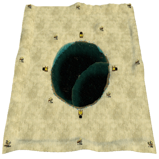 Battle in Oasis desert